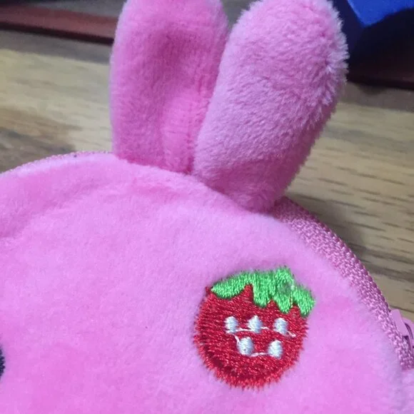 Pink Rabbit Strawberry Coin Purse Wallet - Picture 4 of 6